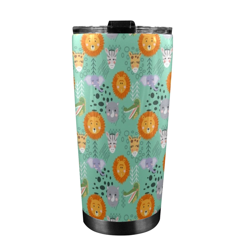 Safari Animals 20oz Mobile Tumbler with Lid (Black Lock) 20oz Travel Mug animal Printed Offshore