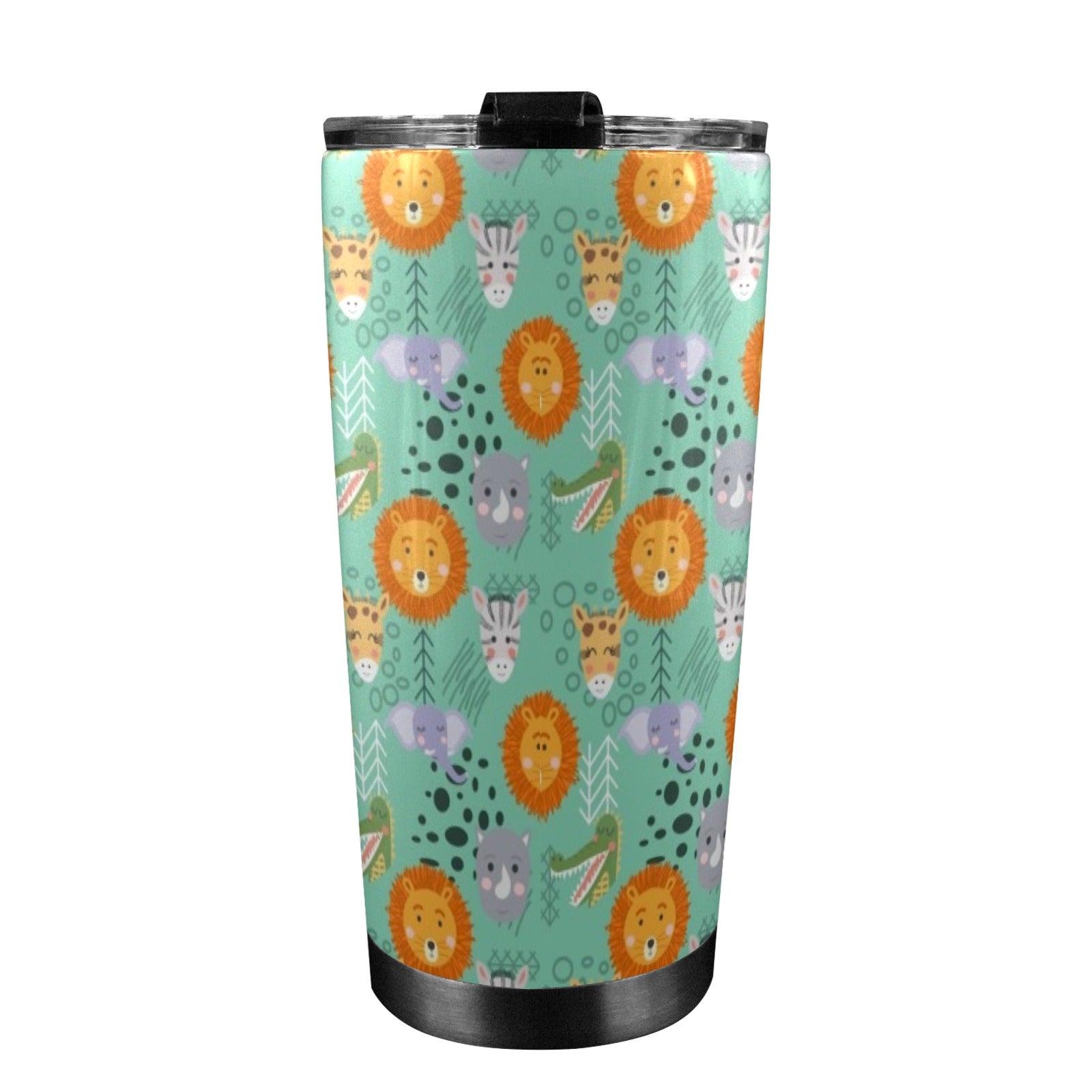 Safari Animals 20oz Mobile Tumbler with Lid (Black Lock) 20oz Travel Mug animal Printed Offshore
