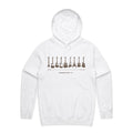 Guitar Timeline - Mens Hoodie White Mens Hoodie Music Printed In Australia
