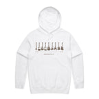 Guitar Timeline - Mens Hoodie White Mens Hoodie Music Printed In Australia