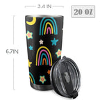Rainbows - 20oz Mobile Tumbler with Lid (Black Lock) 20oz Travel Mug Printed Offshore