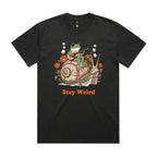Stay Weird, Guitar Playing Frog On A Snail AS Colour Heavy Faded Tee Unisex Faded coal Heavy Faded T-shirt animal Music Printed In Australia