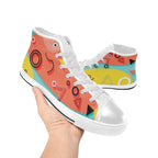 Abstract 80's - Men's High Top Canvas Shoes Men's Classic High Top Canvas Shoes Printed Offshore Retro