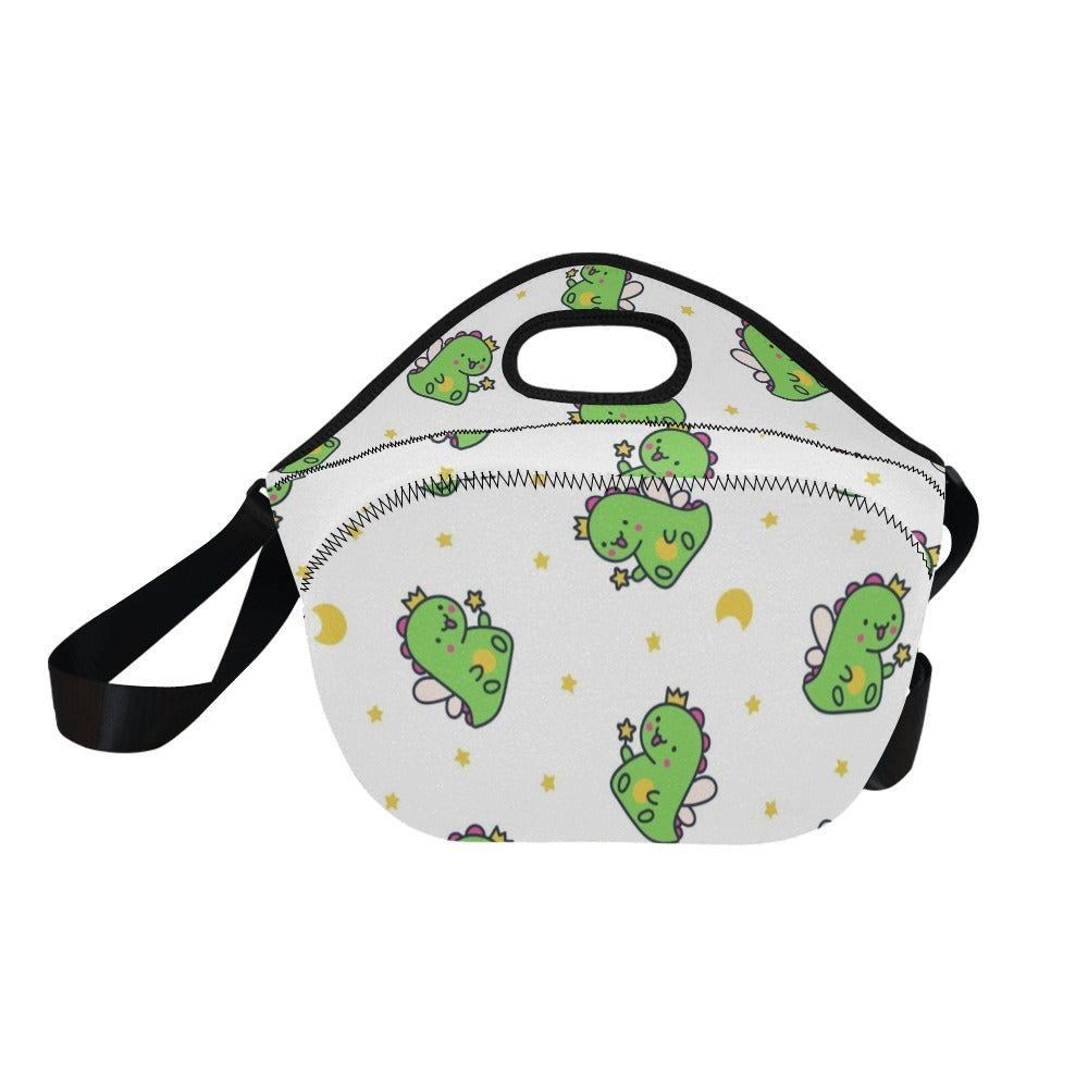 Dinosaur Fairy Neoprene Lunch Bag/Large (Model 1669) Neoprene Lunch Bag animal Printed Offshore