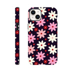 Pink Daisies On Black - Apple iPhone Tough case iPhone 14 Plus iPhone Tough Case Globally Fulfilled Plants
