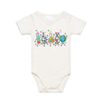 Science Characters AS Colour Baby Bodysuit Natural Baby Bodysuit Printed In Australia Science