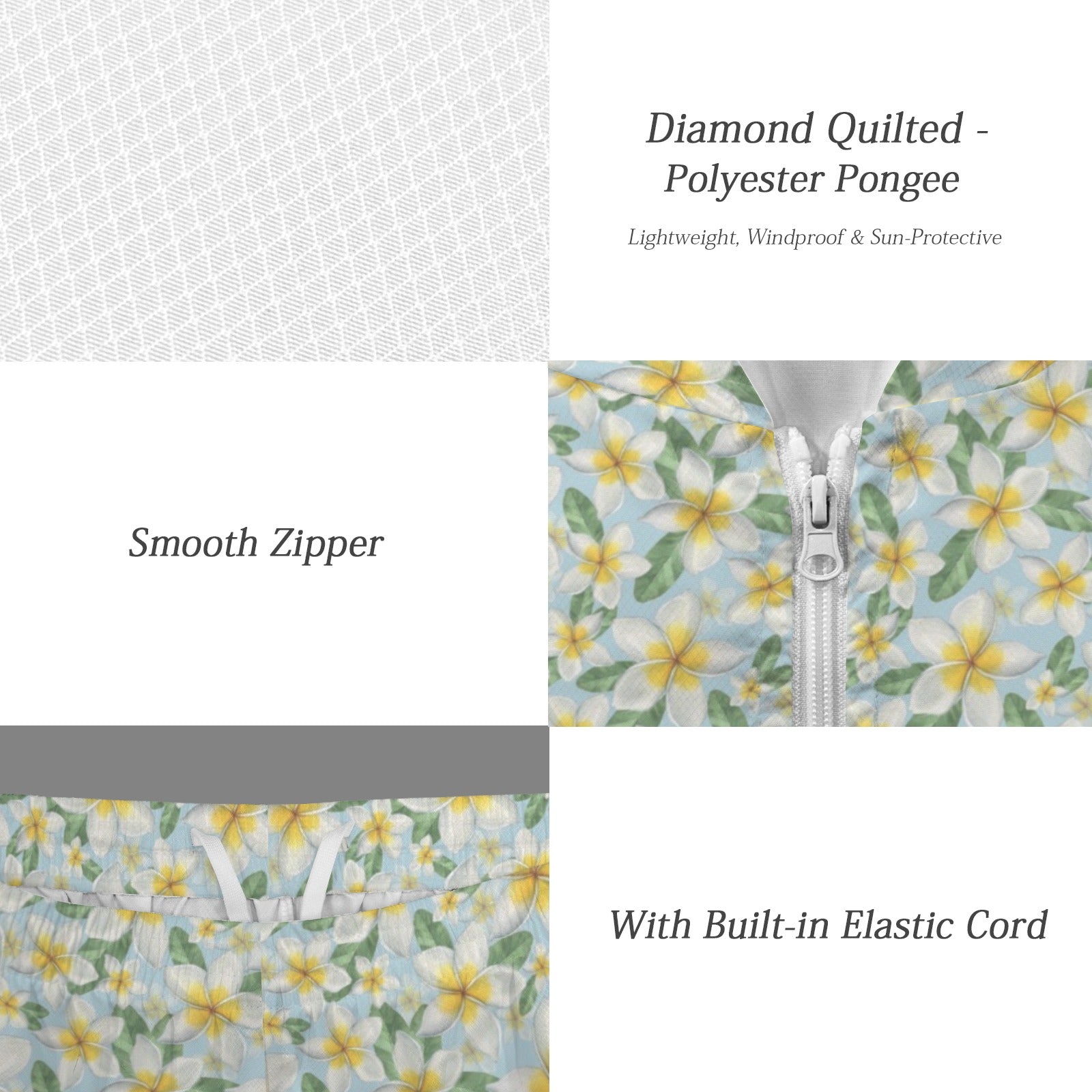 Delicate Frangipani Men's Lightweight Sun Hoodie & Shorts Set Men's Lightweight Sun Hoodie & Shorts Plants Printed Offshore