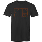 Fibonacci - Mens T-Shirt Black Mens T-shirt Maths Printed In Australia Science