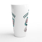 Music Feeds The Soul - White Latte 17oz Ceramic Mug Latte Mug Globally Fulfilled Music Retro