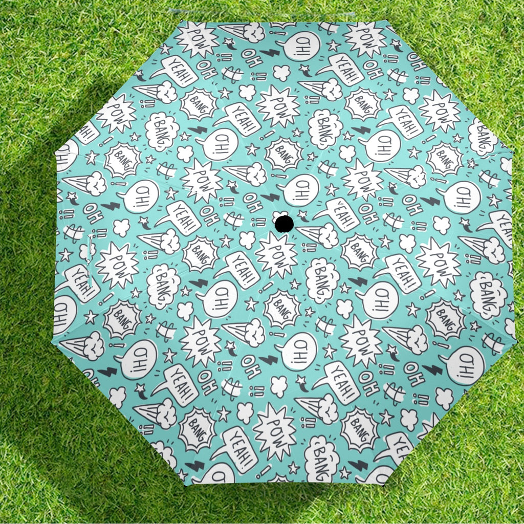 Comic Book Speech Bubbles - Semi-Automatic Foldable Umbrella (Model U12) Semi-Automatic Foldable Umbrella (U12)