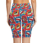 Comic Book Pop Women's Bike Shorts With Side Pockets Women's Bike Shorts comic Printed Offshore