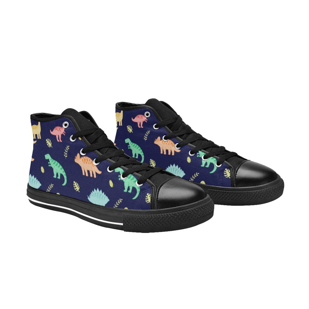 Dinosaurs - Kids High Top Canvas Shoes