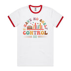 I Have No Shelf Control, Books - Staple Ringer Tee White Red Ringer T-Shirt Printed In Australia Reading