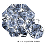 Blue And White Floral - Semi-Automatic Foldable Umbrella (Model U12) Semi-Automatic Foldable Umbrella (U12)
