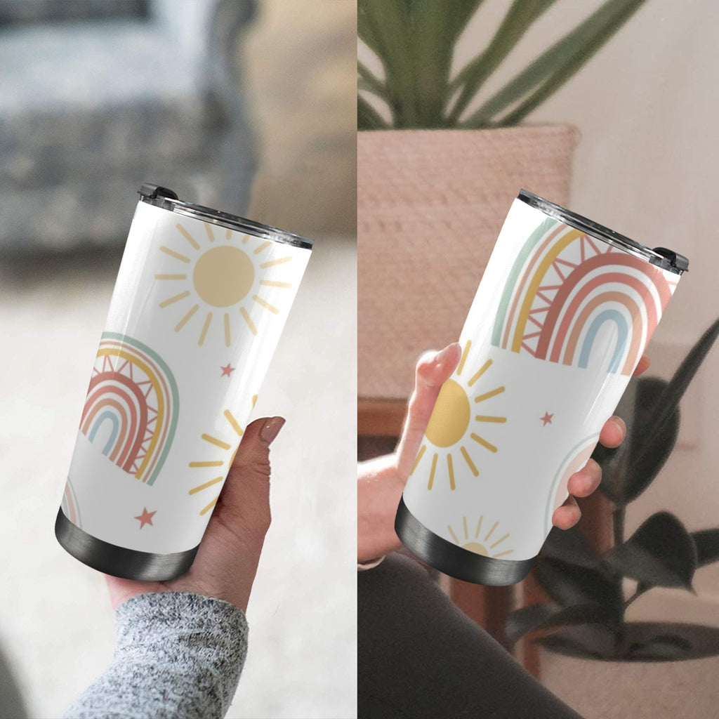 Pastel Rainbows - 20oz Mobile Tumbler with Lid (Black Lock) 20oz Travel Mug Printed Offshore