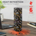 Retro Music Mix 20oz Tall Skinny Tumbler with Lid and Straw