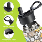 Cartoon Owls 12oz Kids Water Bottle with Straw Lid