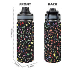 Quavers, Music Notes - Insulated Water Bottle with Dual-Use Lid (18oz) Insulated Water Bottle with Dual-Use Lid (18oz) Music Printed Offshore