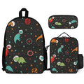 Astronaut Dinosaurs Three Piece Backpack Set white One size Three Piece Backpack Set Printed Offshore