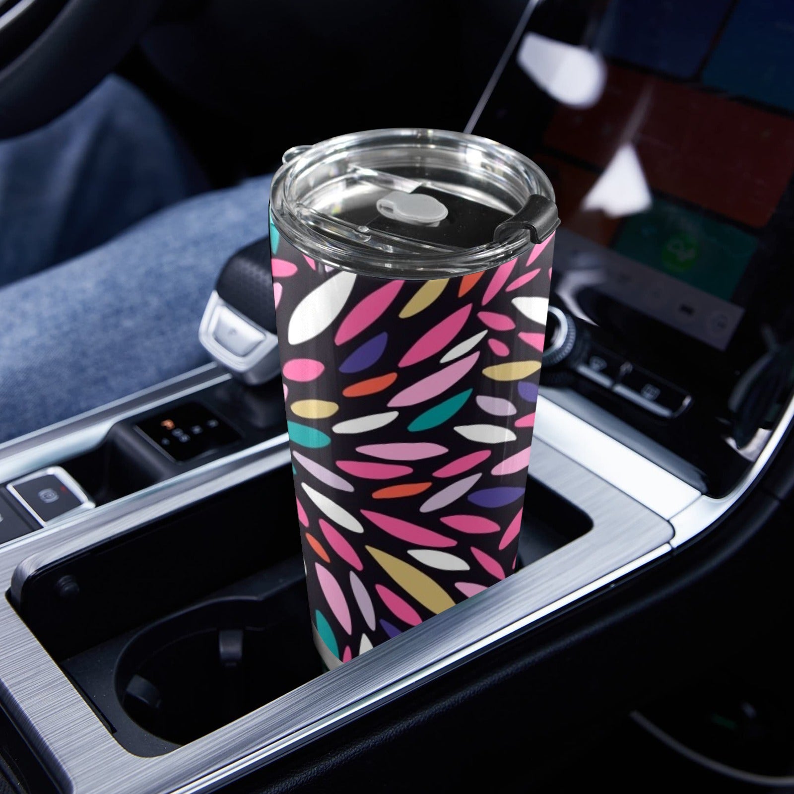 Colour Burst - 20oz Mobile Tumbler with Lid (Black Lock) 20oz Travel Mug Printed Offshore