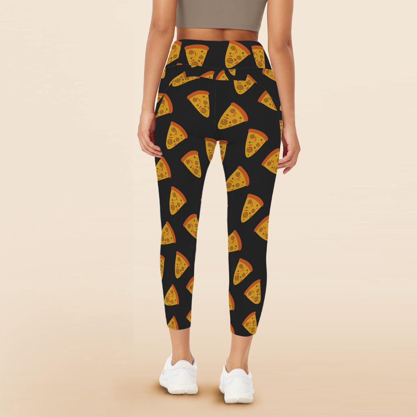 Pizzas - Women's High Waist Pockets Yoga Leggings