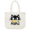 Ew People, Black Cat Shoulder Canvas Tote Bag Default Title Large Tote Bag animal Printed In Australia