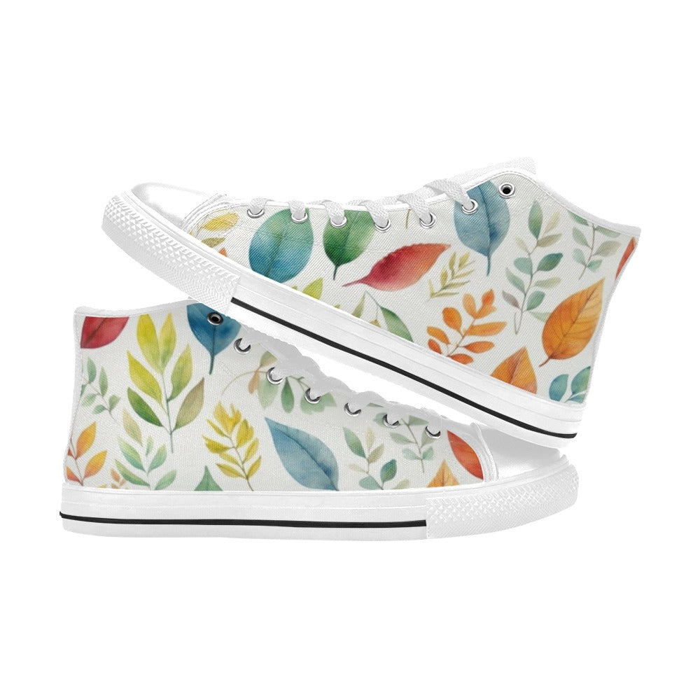 Autumn Leaves - Women's High Top Canvas Shoes
