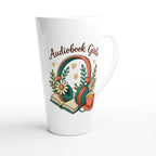 Audiobook Girlie - White Latte 17oz Ceramic Mug Latte Mug Globally Fulfilled Reading