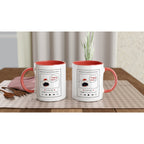 White 11oz Ceramic Mug with Colour Inside Christmas Colour Mug Christmas Globally Fulfilled