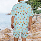 Classic Aussie Food Icons Men's Hawaiian Shirt & Shorts Set