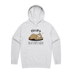 Sleepy Slothitude - Mens Hoodie White Marle Mens Hoodie animal Printed In Australia