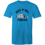 Rock And Roll Forever - Mens T-Shirt Arctic Blue Mens T-shirt Music Printed In Australia