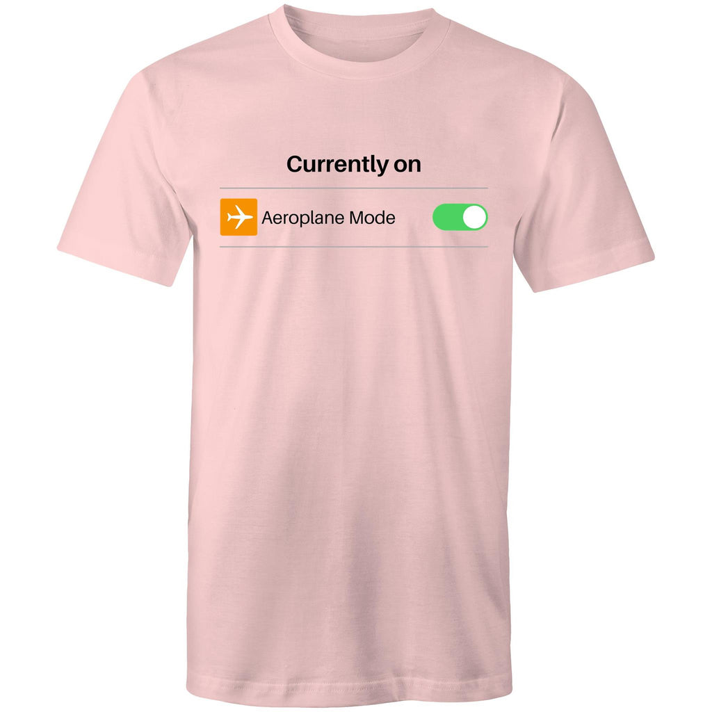 Currently On Aeroplane Mode - Mens T-Shirt Pink Mens T-shirt Printed In Australia Tech