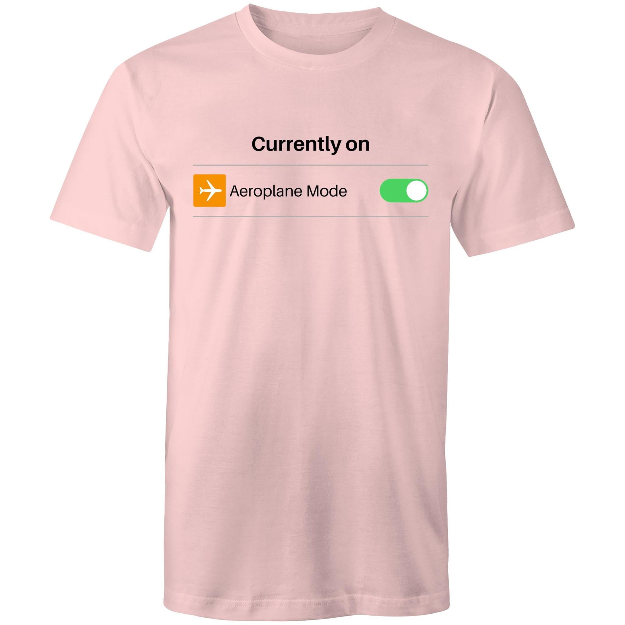 Currently On Aeroplane Mode - Mens T-Shirt Pink Mens T-shirt Printed In Australia Tech