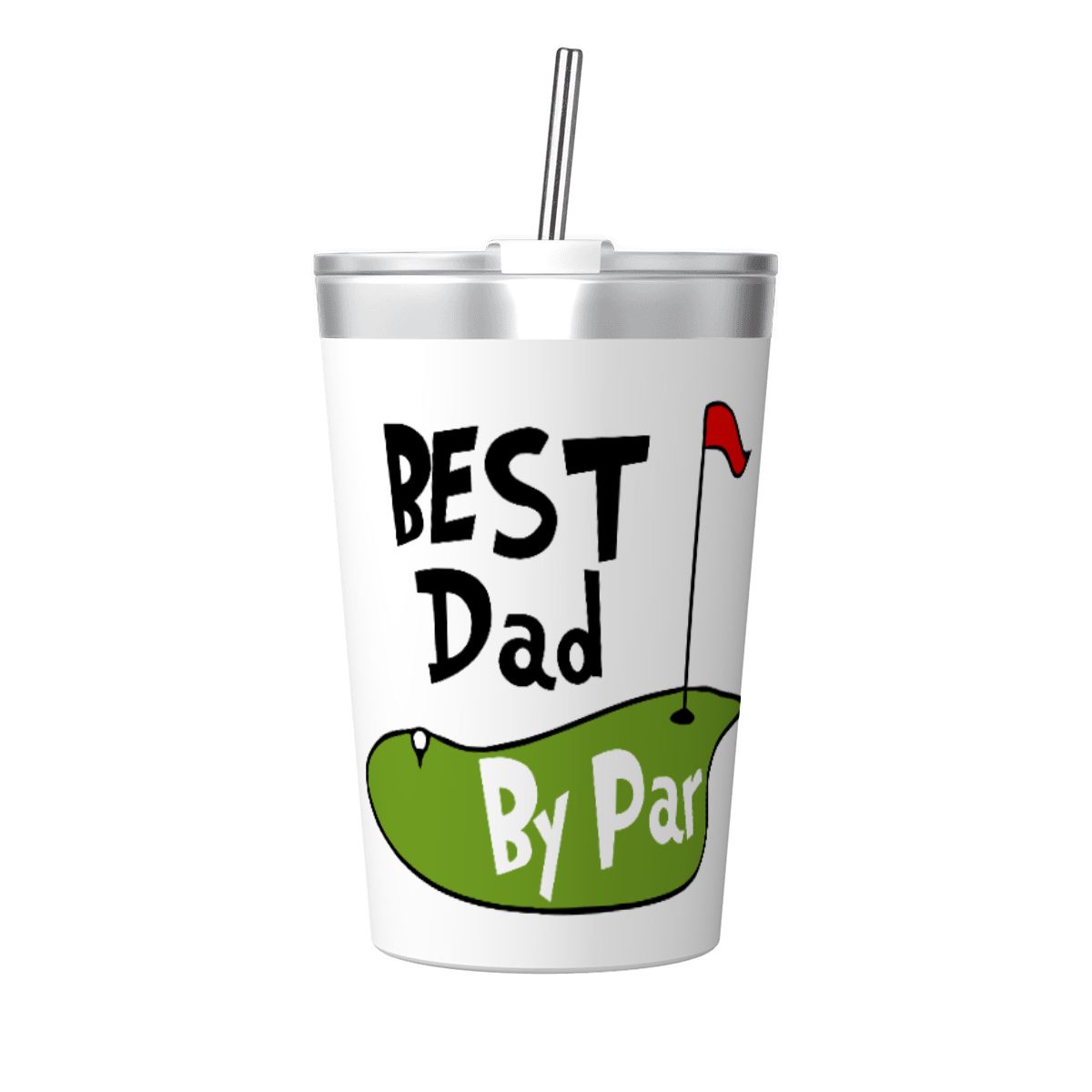 Best Dad By Par Golf Small Stainless Steel Travel Mug Cup 12oz/350ml