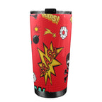 Comic Book Red - 20oz Mobile Tumbler with Lid (Black Lock) 20oz Travel Mug comic Printed Offshore
