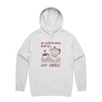 No Inspirational Quotes, Just Coffee - Mens Hoodie White Marle Mens Hoodie Coffee Printed In Australia