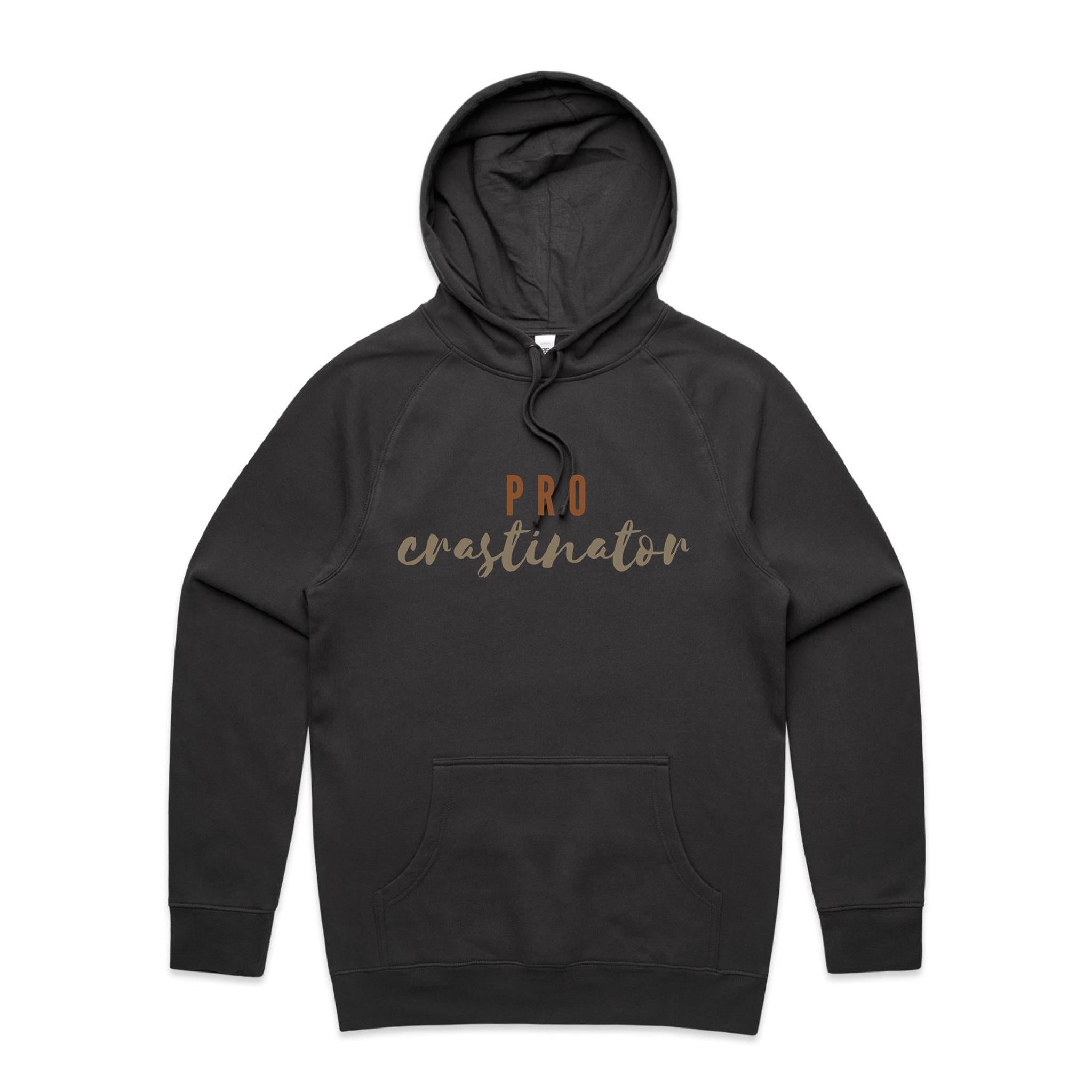 Procrastinator - Mens Hoodie Coal Mens Hoodie Printed In Australia