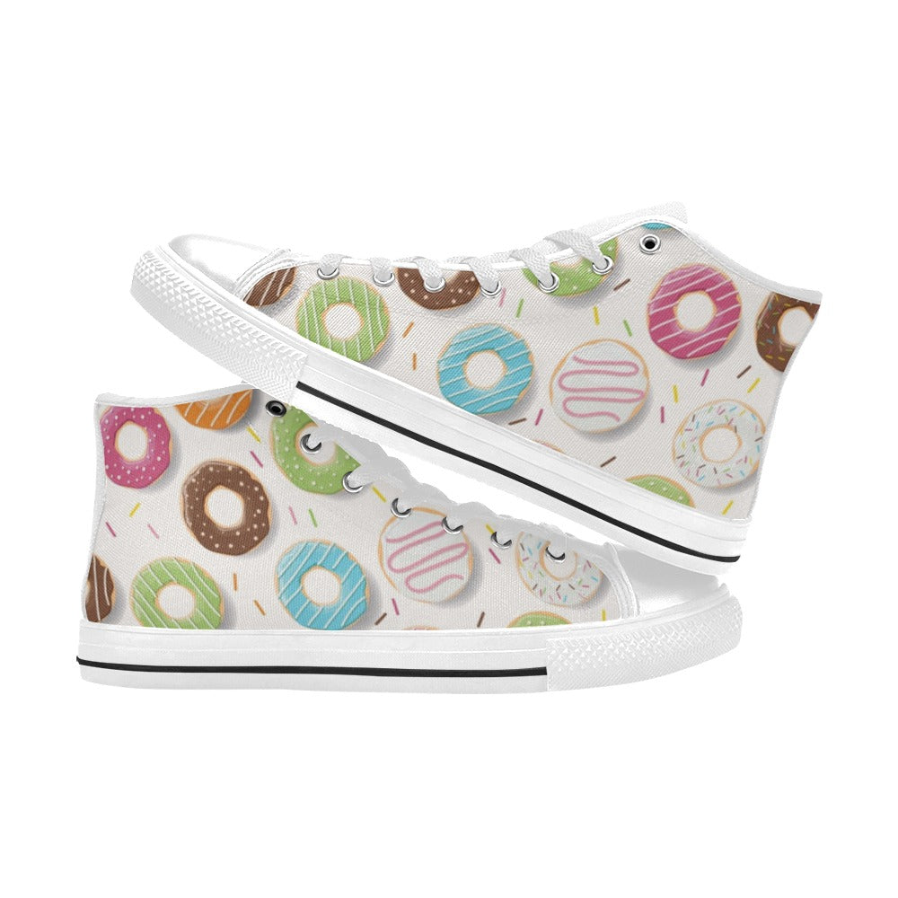 Doughnuts Kids High Top Canvas Shoes