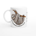 Personalise Sloth, Don't Knock Lazy Until You Try It White 11oz Ceramic Mug Ceramic White Personalised 11oz Mug animal customise Funny Globally Fulfilled personalise