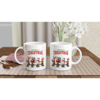 Fab Four, Merry Christmas - White 11oz Ceramic Mug Christmas Mug Globally Fulfilled