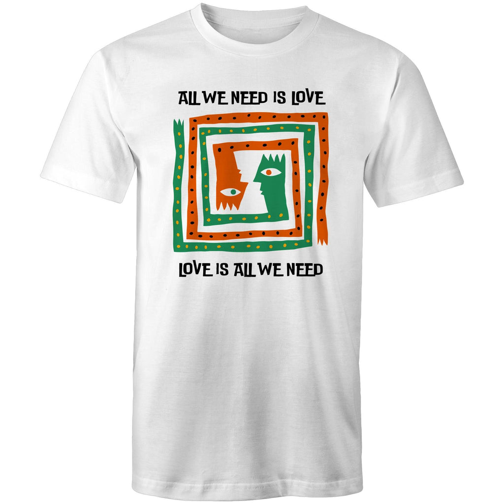 Love Is All We Need - Mens T-Shirt White Mens T-shirt Love Printed In Australia