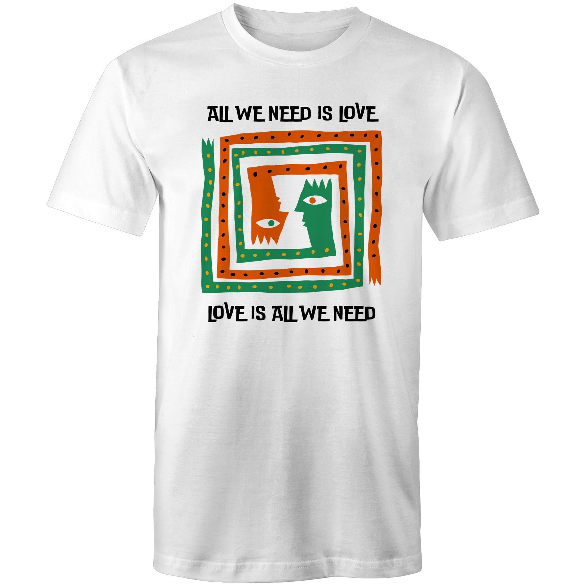 Love Is All We Need - Mens T-Shirt White Mens T-shirt Love Printed In Australia