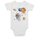 Balloon Planets Astronaut AS Colour Baby Bodysuit White Baby Bodysuit Printed In Australia Space