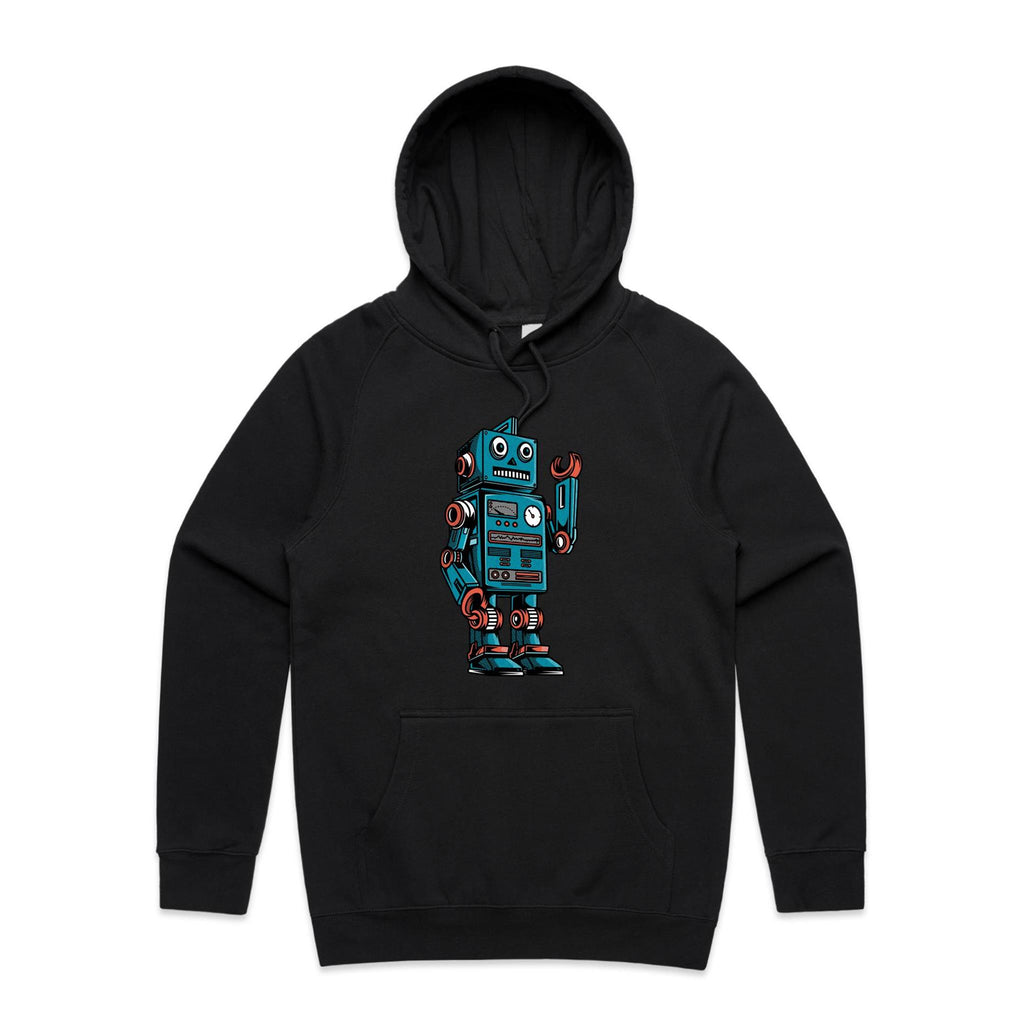 Robot - Mens Hoodie Black Mens Hoodie Printed In Australia Sci Fi