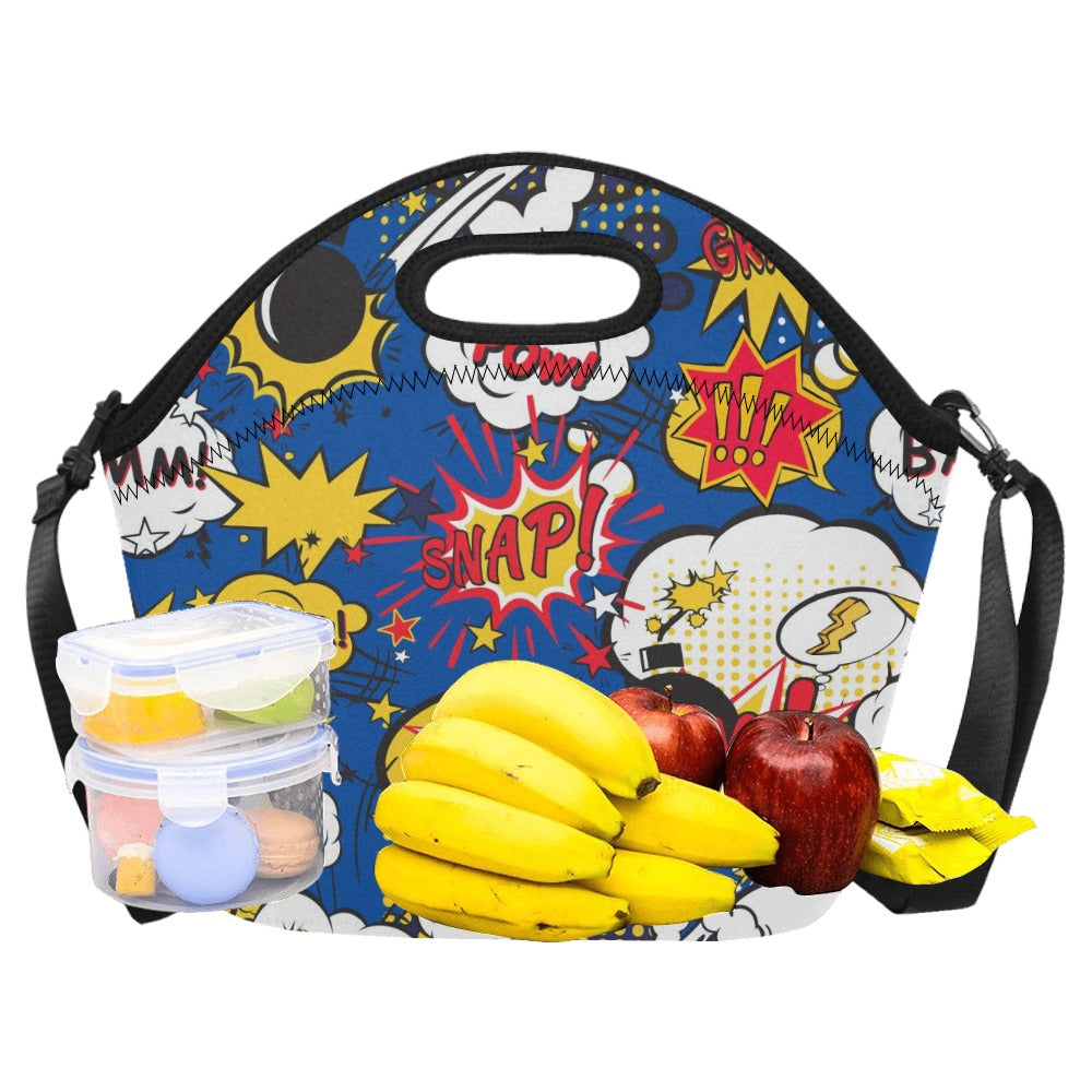 Blue Comic Book - Neoprene Lunch Bag Neoprene Lunch Bag Printed Offshore