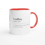 Personalised - Coffee Definition - White 11oz Ceramic Mug with Colour Inside Ceramic Red Personalised 11oz Mug Coffee customise Globally Fulfilled personalise