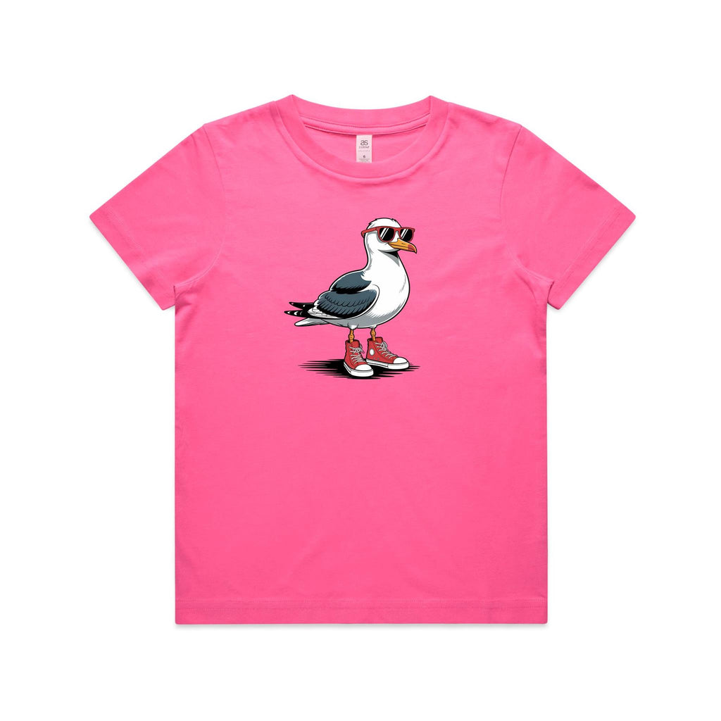 Seagull With Sunglasses And High Tops Kid's AS Colour T-shirt