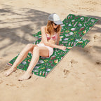 Science Love Beach Chair Towel Cover with Side Pockets
