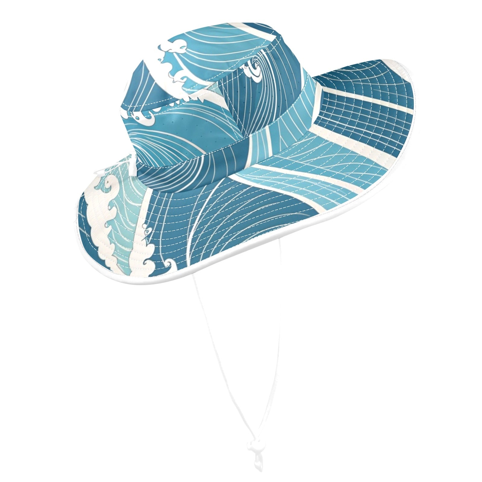 Ocean Waves Wide Brim Bucket Hat Wide Brim Bucket Hat Ocean Printed Offshore Surf